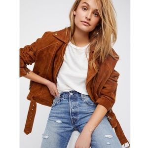 Free People Drapey Suede Moto Jacket S *sold out*